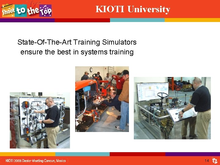 KIOTI University State-Of-The-Art Training Simulators ensure the best in systems training 14 