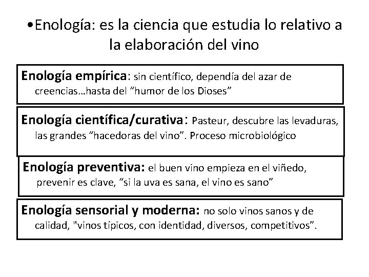  • Enología: es la ciencia que estudia lo relativo a la elaboración del