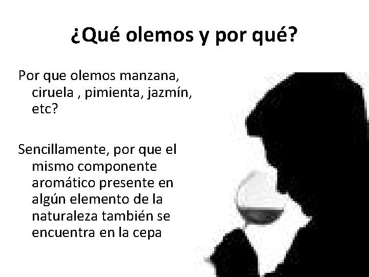 ¿Qué olemos y por qué? Por que olemos manzana, ciruela , pimienta, jazmín, etc?