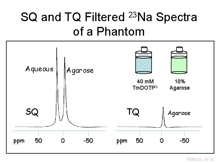 SQ and TQ Filtered 23 Na Spectra of a Phantom Aqueous Agarose 40 m.