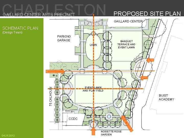 CHARLESTON GAILLARD CENTER ARTS PRECINCT PROPOSED SITE PLAN GAILLARD CENTER SCHEMATIC PLAN (Design Team)