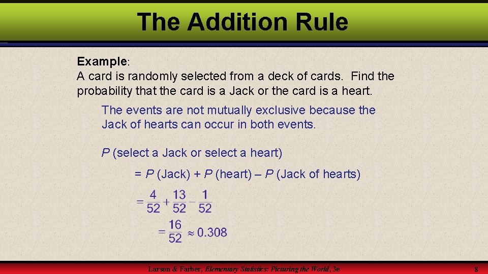3 3 The Addition Rule Mutually Exclusive Events