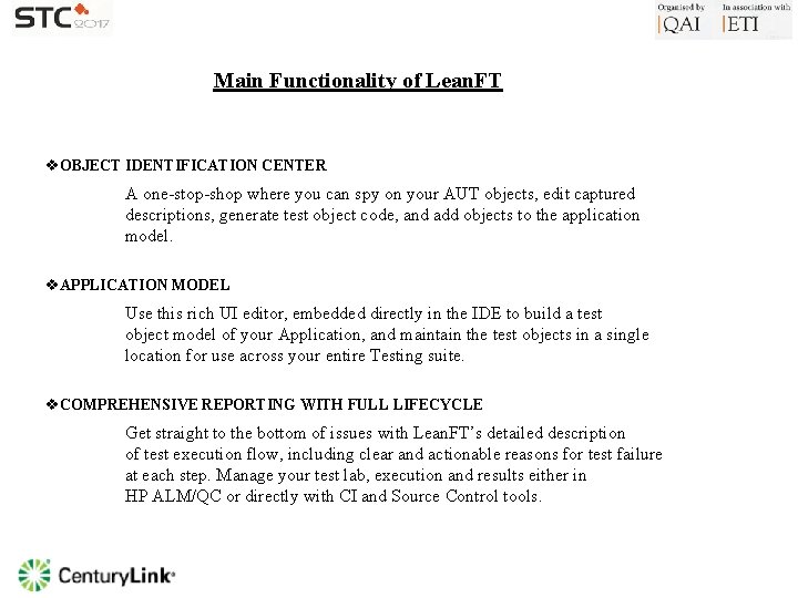 Main Functionality of Lean. FT v. OBJECT IDENTIFICATION CENTER A one-stop-shop where you can