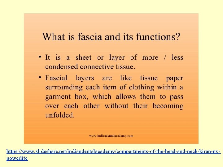 https: //www. slideshare. net/indiandentalacademy/compartments-of-the-head-and-neck-kiran-nxpowerlite 