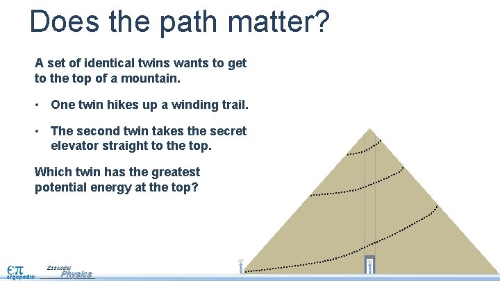 Does the path matter? A set of identical twins wants to get to the