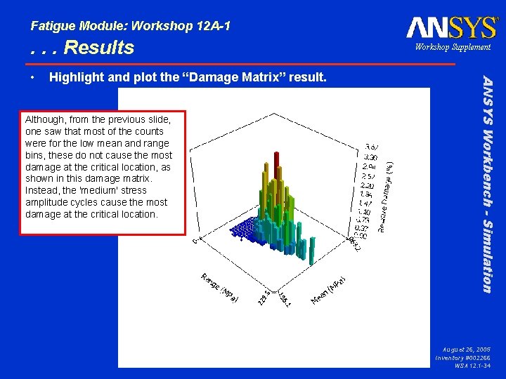 Fatigue Module: Workshop 12 A-1 . . . Results Highlight and plot the “Damage