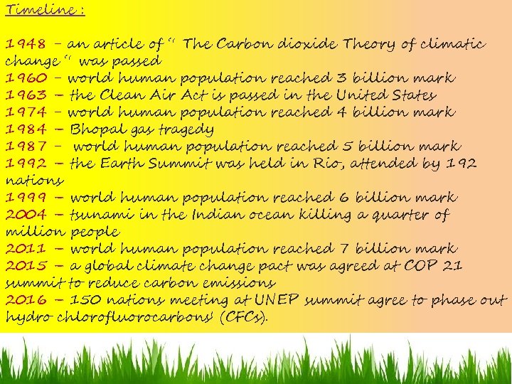 Timeline : 1948 - an article of “ The Carbon dioxide Theory of climatic