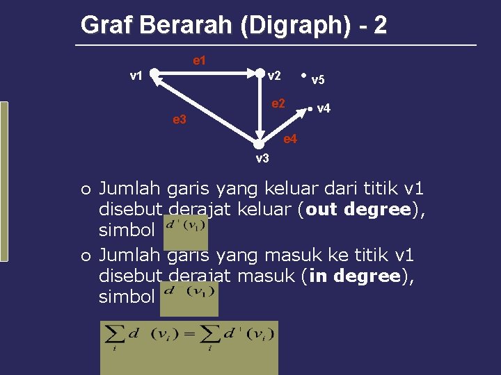 Graf Berarah (Digraph) - 2 e 1 v 2 v 5 e 2 e