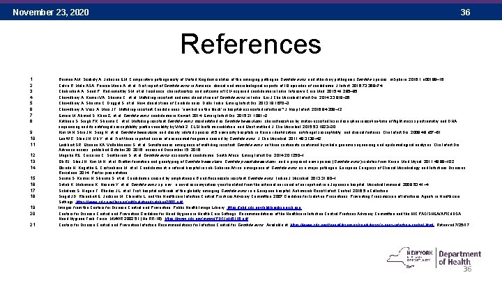 November 23, 2020 36 References 1. 2. 3. 4. 5. 6. 7. 8. 9.