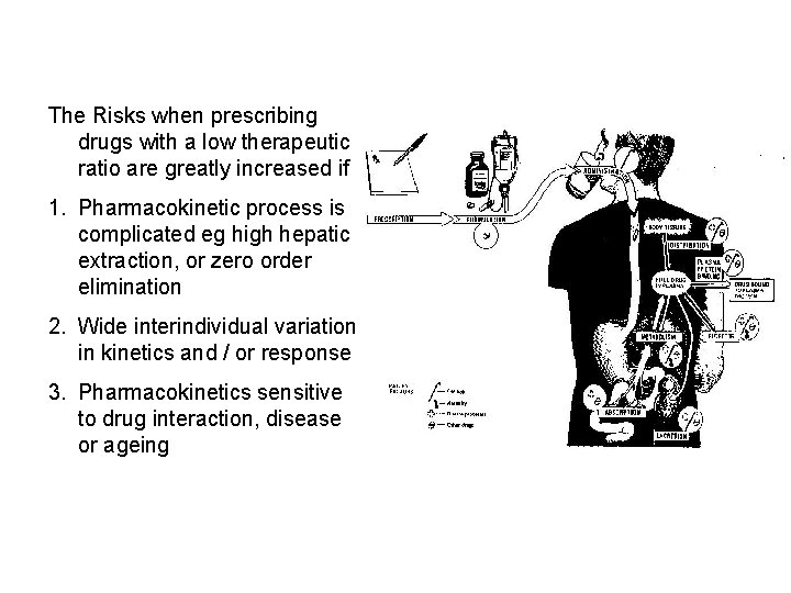 The Risks when prescribing drugs with a low therapeutic ratio are greatly increased if The Risks when prescribing drugs with a low therapeutic ratio are greatly increased if