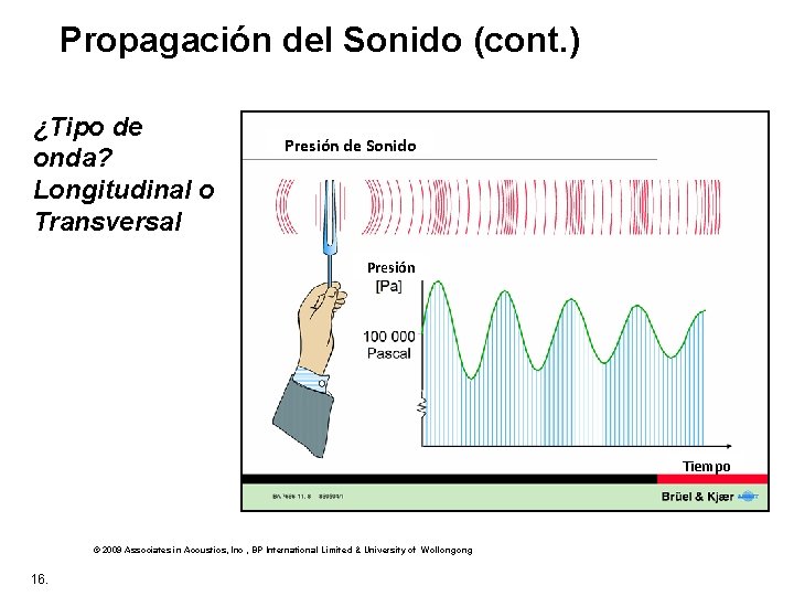  Propagación del Sonido (cont. ) ¿Tipo de onda? Longitudinal o Transversal Presión de