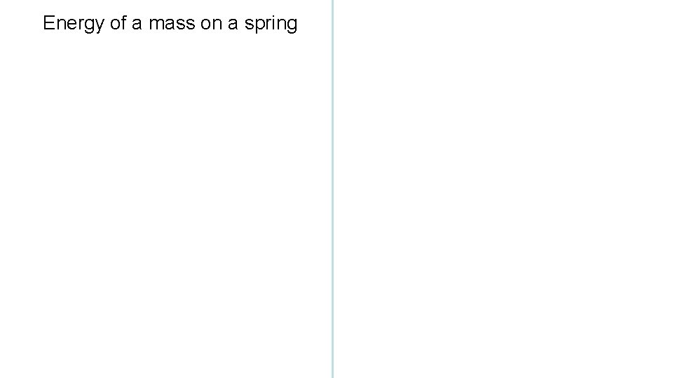 Energy of a mass on a spring 