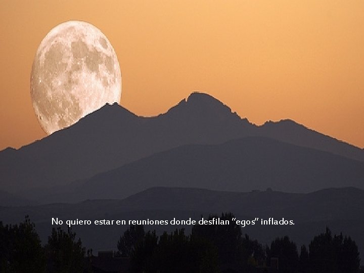 No quiero estar en reuniones donde desfilan “egos” inflados. No quiero estar en reuniones donde desfilan “egos” inflados.