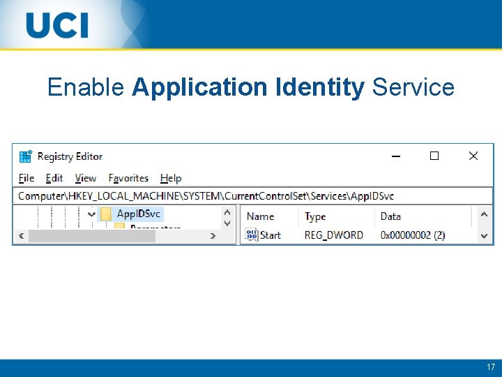 Enable Application Identity Service 17 