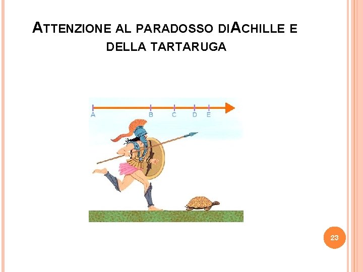 ATTENZIONE AL PARADOSSO DI ACHILLE E DELLA TARTARUGA 23 