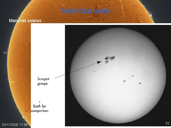 Actividad solar Manchas solares 23/11/2020 17: 56 32 Actividad solar Manchas solares 23/11/2020 17: 56 32