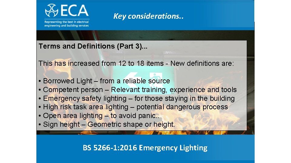 The Electrical Contractor’ Association Key considerations. . Terms and Definitions (Part 3). . .