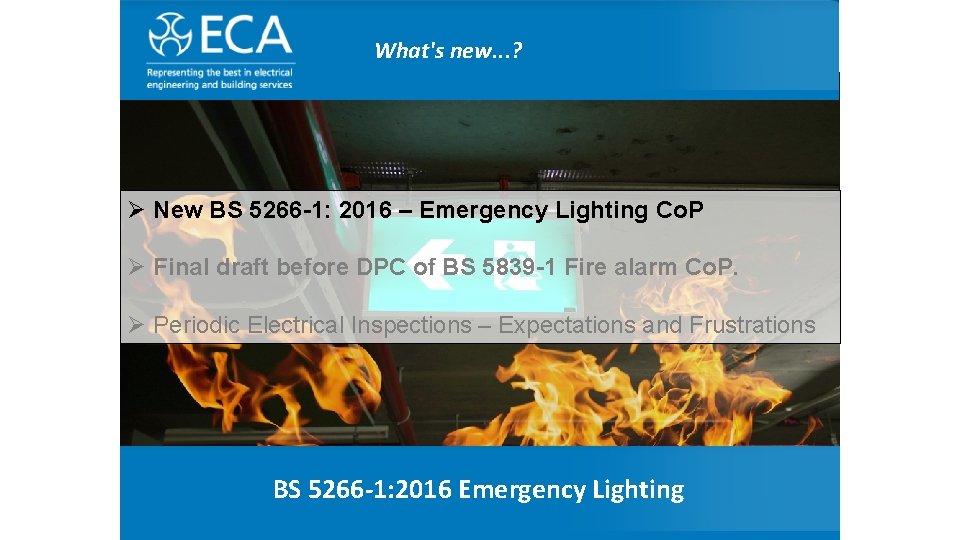 The Electrical Contractor’ Association What's new. . . ? Ø New BS 5266 -1: