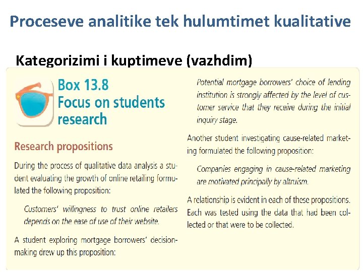 Proceseve analitike tek hulumtimet kualitative Kategorizimi i kuptimeve (vazhdim) 16 