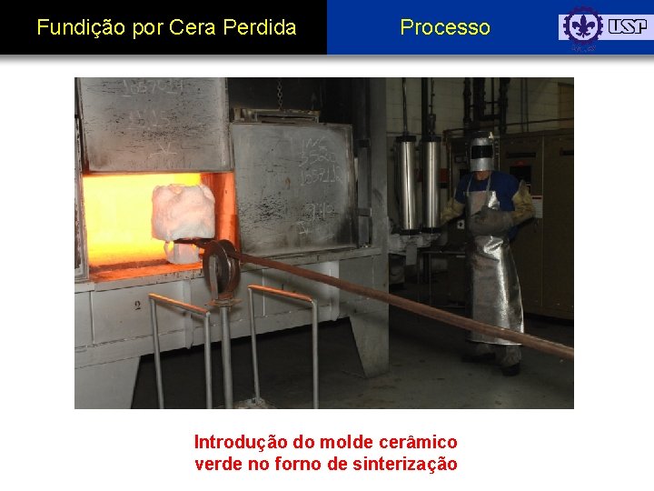 Fundição por Cera Perdida Processo Introdução do molde cerâmico verde no forno de sinterização