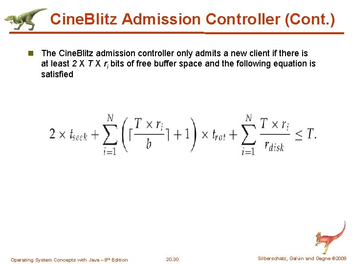 Cine. Blitz Admission Controller (Cont. ) n The Cine. Blitz admission controller only admits Cine. Blitz Admission Controller (Cont. ) n The Cine. Blitz admission controller only admits
