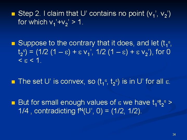 n Step 2. I claim that U’ contains no point (v 1’, v 2’)