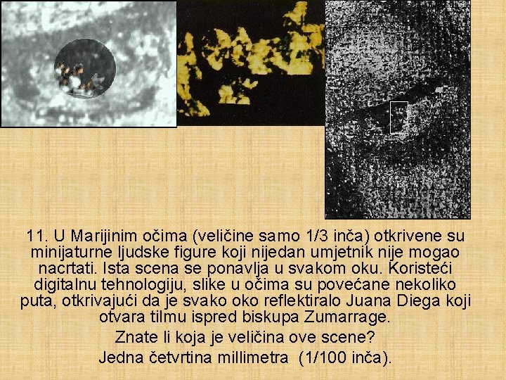 11. U Marijinim očima (veličine samo 1/3 inča) otkrivene su minijaturne ljudske figure koji