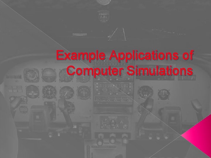 Example Applications of Computer Simulations 