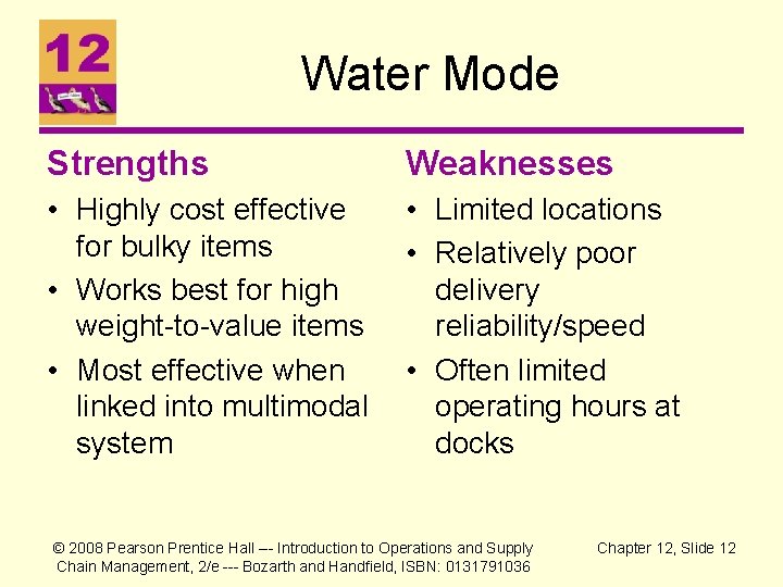 Water Mode Strengths Weaknesses • Highly cost effective for bulky items • Works best Water Mode Strengths Weaknesses • Highly cost effective for bulky items • Works best