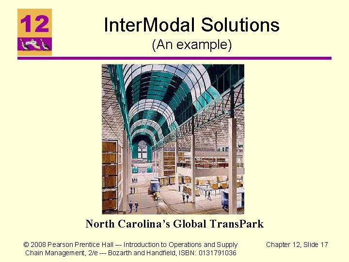 Inter. Modal Solutions (An example) North Carolina’s Global Trans. Park © 2008 Pearson Prentice Inter. Modal Solutions (An example) North Carolina’s Global Trans. Park © 2008 Pearson Prentice