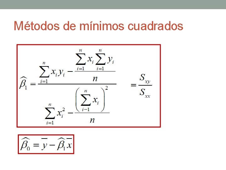 Métodos de mínimos cuadrados Métodos de mínimos cuadrados