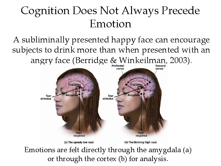 Cognition Does Not Always Precede Emotion A subliminally presented happy face can encourage subjects