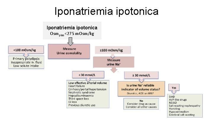 Iponatriemia ipotonica Osmplas <275 m. Osm/kg 