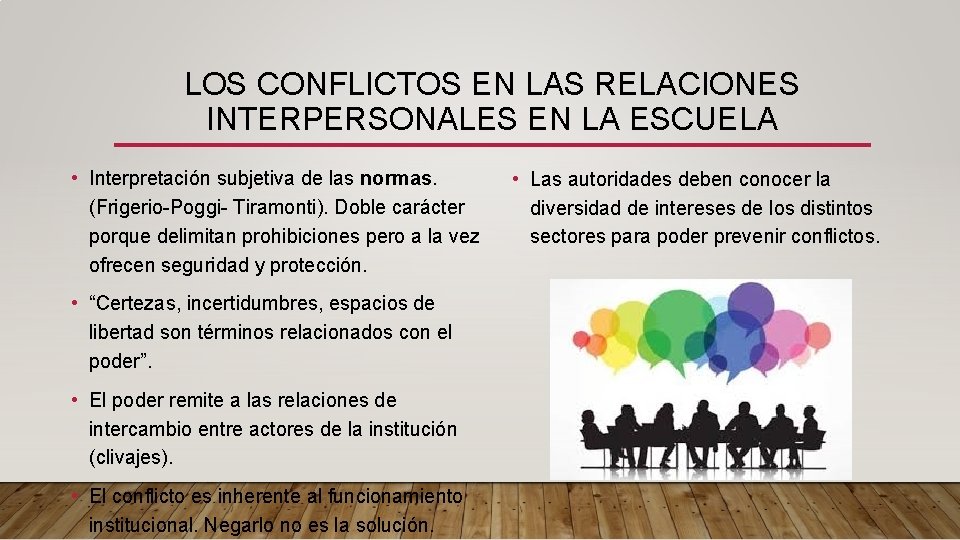 LOS CONFLICTOS EN LAS RELACIONES INTERPERSONALES EN LA ESCUELA • Interpretación subjetiva de las LOS CONFLICTOS EN LAS RELACIONES INTERPERSONALES EN LA ESCUELA • Interpretación subjetiva de las
