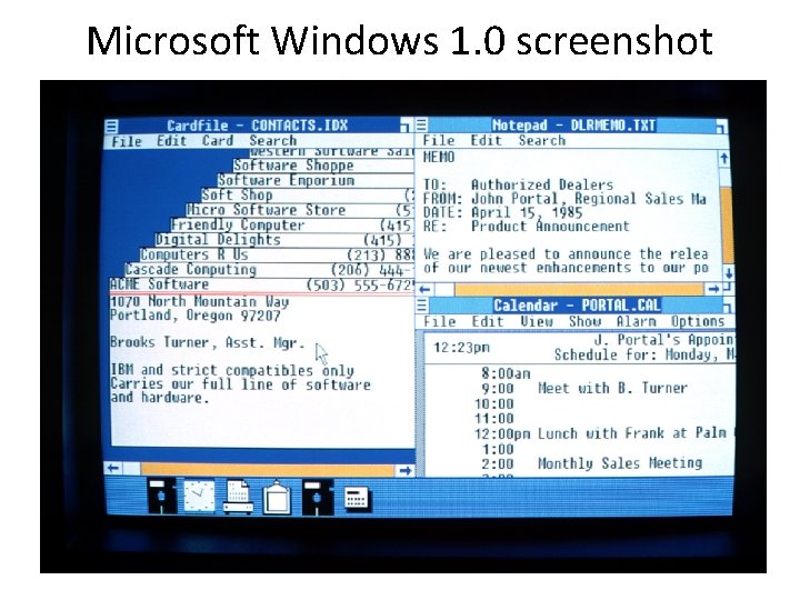 Microsoft Windows 1. 0 screenshot 