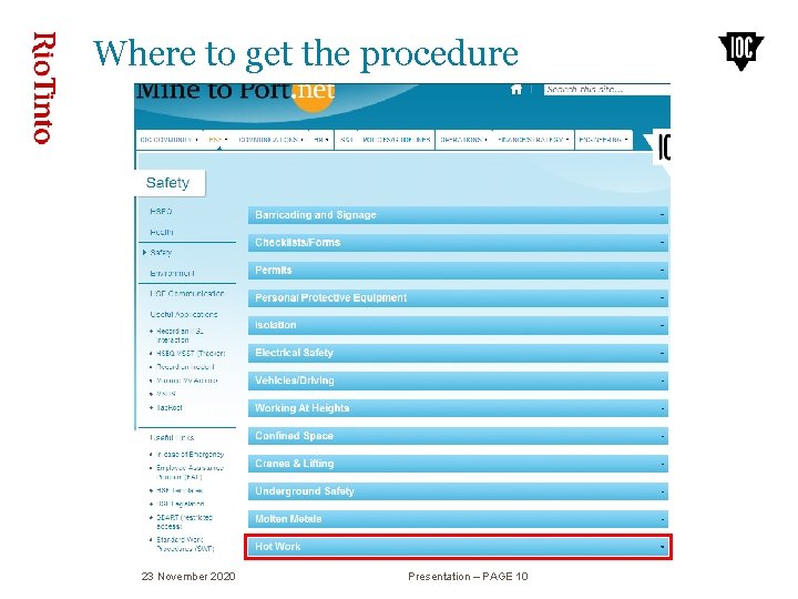 Where to get the procedure 23 November 2020 Presentation – PAGE 10 Where to get the procedure 23 November 2020 Presentation – PAGE 10