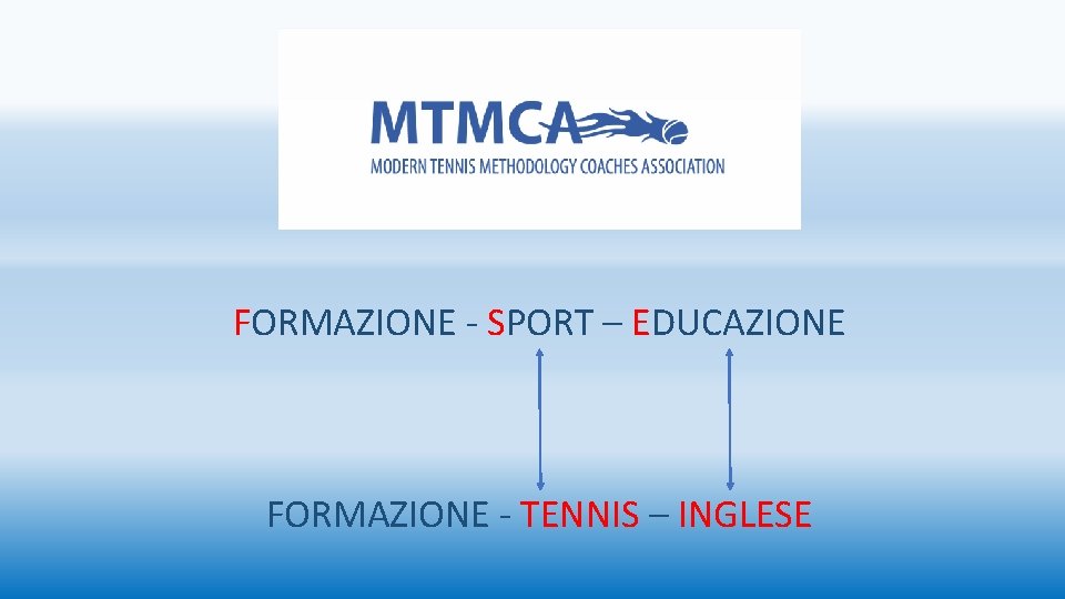 FORMAZIONE - SPORT – EDUCAZIONE FORMAZIONE - TENNIS – INGLESE FORMAZIONE - SPORT – EDUCAZIONE FORMAZIONE - TENNIS – INGLESE