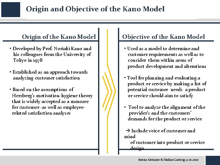 Origin and Objective of the Kano Model Origin of the Kano Model • Developed