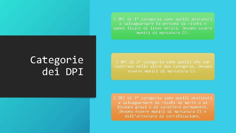 I DPI di 1° categoria sono quelli destinati a salvaguardare la persona da rischi