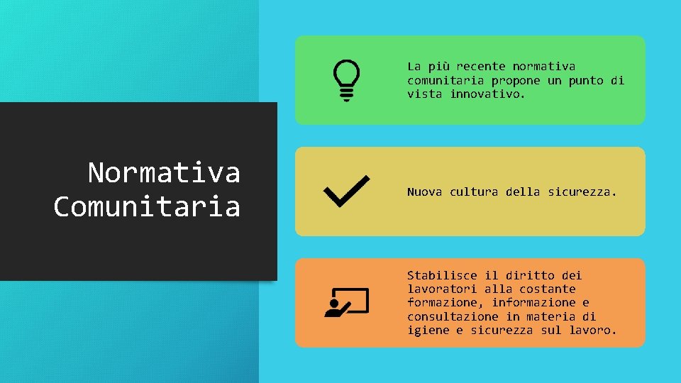 La più recente normativa comunitaria propone un punto di vista innovativo. Normativa Comunitaria Nuova