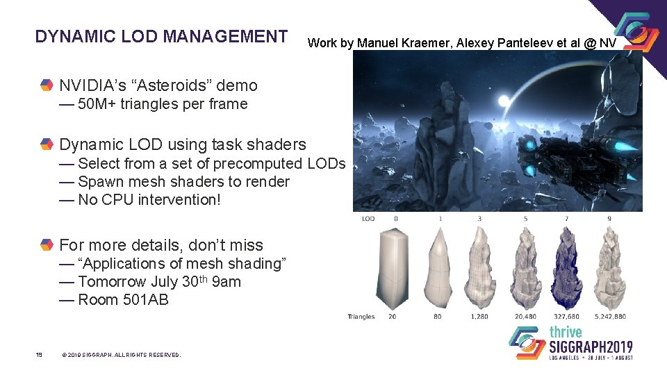 DYNAMIC LOD MANAGEMENT Work by Manuel Kraemer, Alexey Panteleev et al @ NV NVIDIA’s