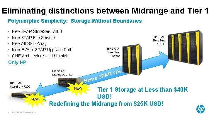 Eliminating distinctions between Midrange and Tier 1 Polymorphic Simplicity: Storage Without Boundaries • • Eliminating distinctions between Midrange and Tier 1 Polymorphic Simplicity: Storage Without Boundaries • •