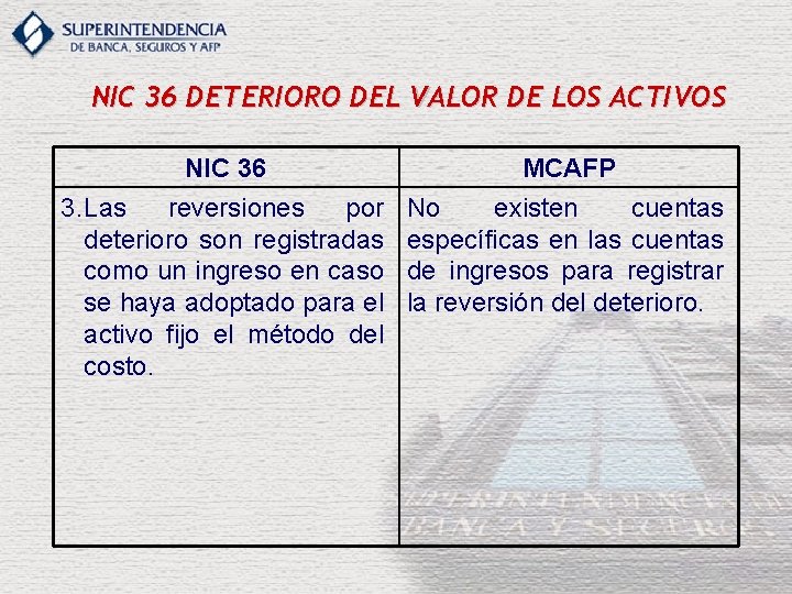 NIC 36 DETERIORO DEL VALOR DE LOS ACTIVOS NIC 36 3. Las reversiones por