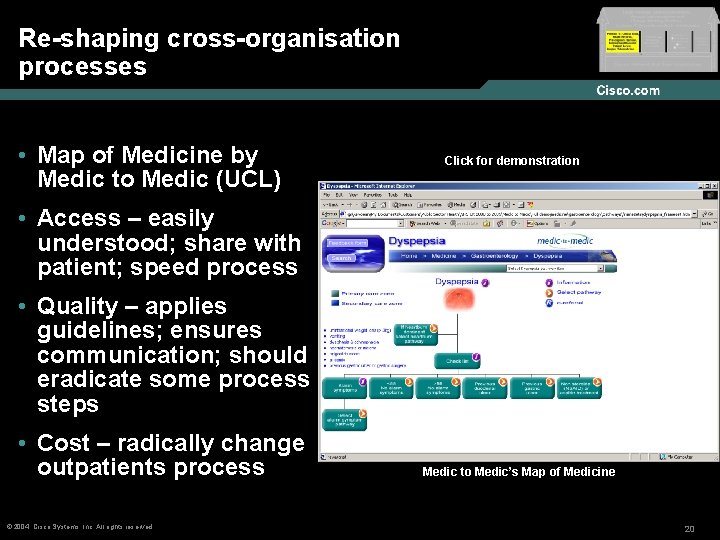 Re-shaping cross-organisation processes • Map of Medicine by Medic to Medic (UCL) Click for