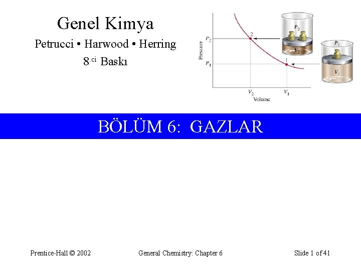 Genel Kimya Petrucci • Harwood • Herring 8. ci Baskı BÖLÜM 6: GAZLAR Prentice-Hall