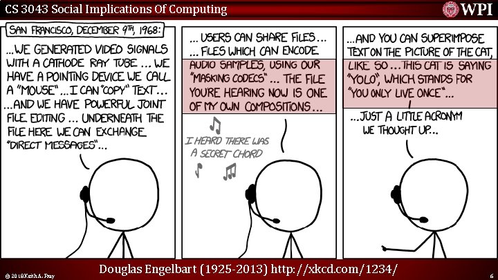 CS 3043 Social Implications Of Computing © 2018 Keith A. Pray Douglas Engelbart (1925