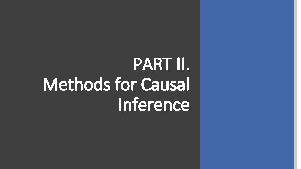 PART II. Methods for Causal Inference 