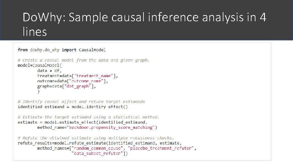 Do. Why: Sample causal inference analysis in 4 lines 100 