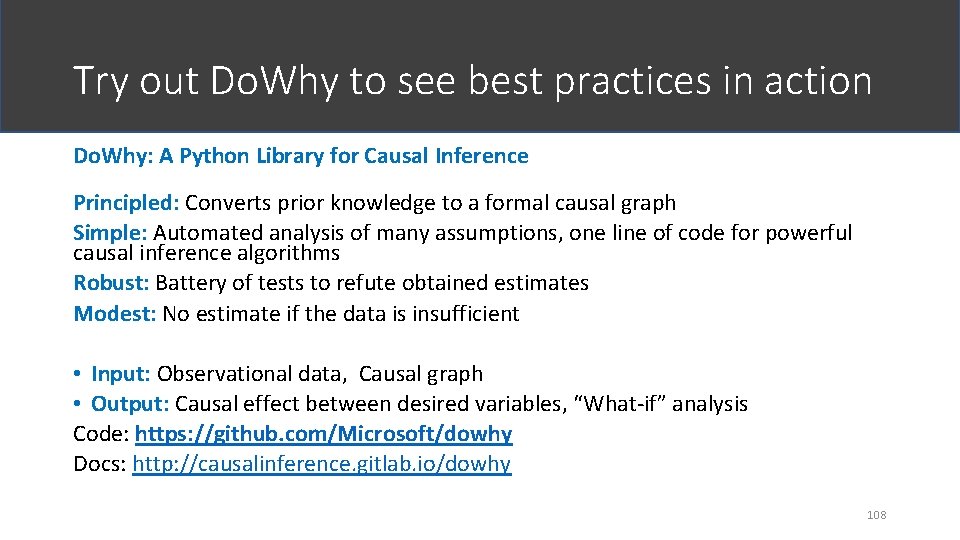 Try out Do. Why to see best practices in action Do. Why: A Python