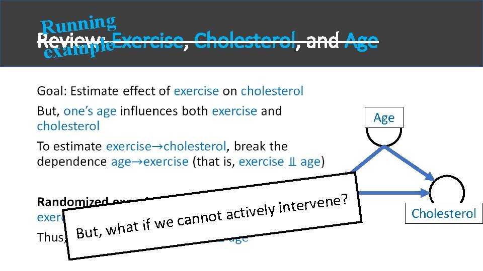 g n i n n u R Review: Exercise, Cholesterol, and Age e l